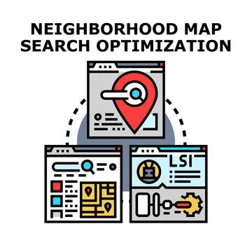 Local map search optimization for business promotion Stock Illustration