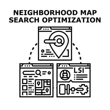 Local map search optimization for business promotion Stock Illustration
