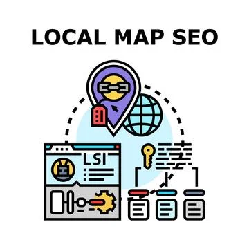 Local map seo optimization for business marketing Illustration