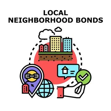 Local neighborhood bonds concept developing community stability Stock Illustration