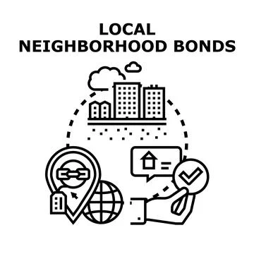 Local neighborhood bonds concept developing community stability Stock Illustration