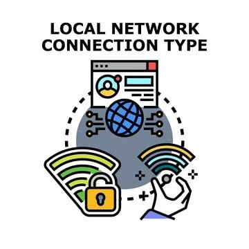 Local network connection type icon concept Stock Illustration