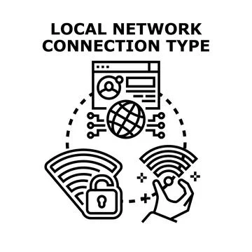 Local network connection type icon concept イラスト素材