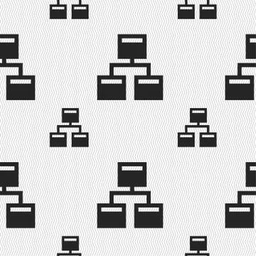 Local Network icon sign. Seamless pattern with geometric texture. Vector Illustrazione stock