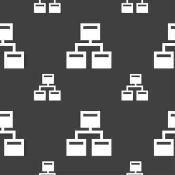 Local Network icon sign. Seamless pattern on a gray background. Vector Stockillustratie