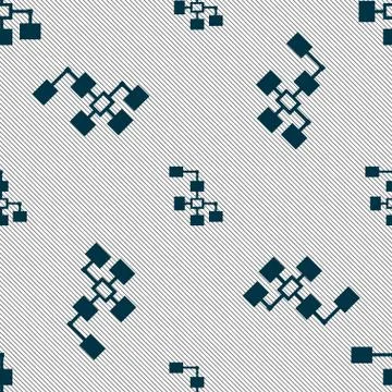 Local Network icon sign. Seamless pattern with geometric texture. イラスト素材