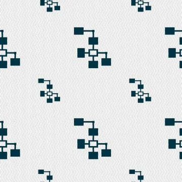 Local Network icon sign. Seamless pattern with geometric texture. 스톡 일러스트