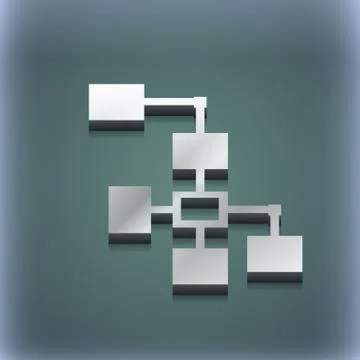Local Network icon symbol. 3D style. Trendy, modern design with space for your t Illustrazione stock