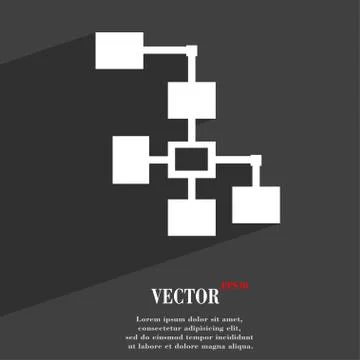 Local Network  icon symbol Flat modern web design with long shadow and space  Stock Illustration