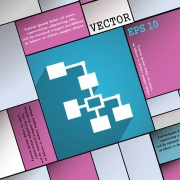 Local Network  icon symbol Flat modern web design with long shadow and space  Stock Illustration