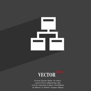 Local Network  icon symbol Flat modern web design with long shadow and space  Stock Illustration