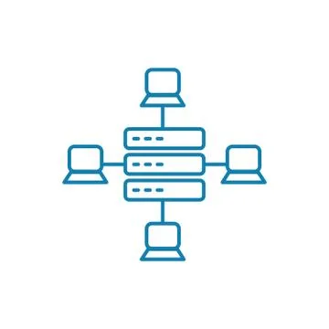 Local network linear icon concept. Local network line vector sign, symbol Stock Illustration