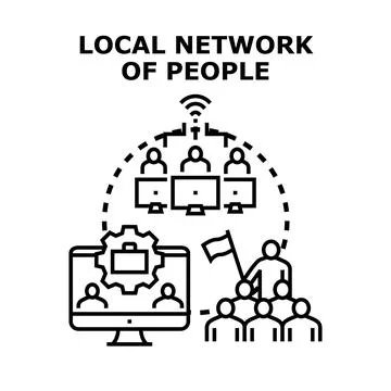 Local network of people connection concept vector 스톡 일러스트