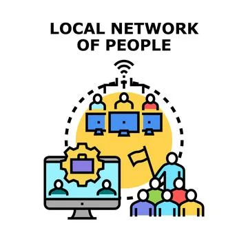 Local network of people connection concept vector Stock Illustration