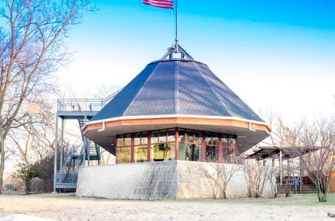 Local observation deck over Delaware River Stock Photos