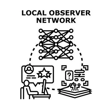 Local observer network connecting human feedback and artificial intelligence 스톡 일러스트