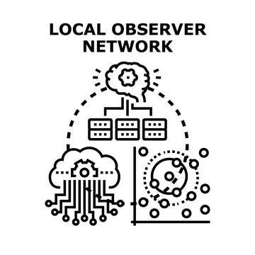 Local observer network for data intelligence analysis Stock-Illustration