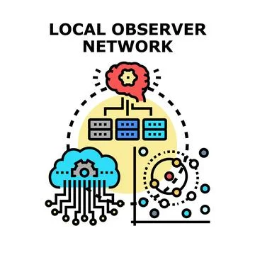 Local observer network for data intelligence analysis Stock Illustration