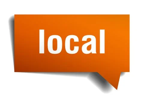 Local orange 3d speech bubble Stock Illustration