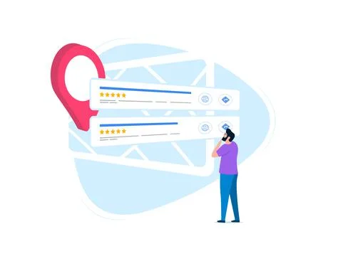 Local Pack - Search Engine Features and digital marketing strategies for small Stock Illustration