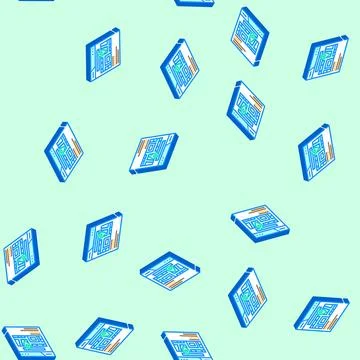 Local pack seo isometric icon seamless pattern 스톡 일러스트