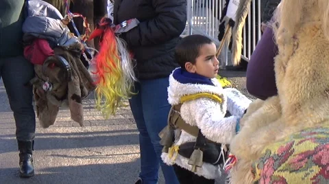 Local people gather for Surva celebration Stock Footage 59123392