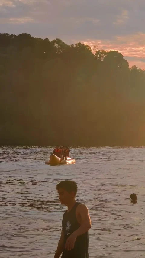 Local people having fun at the beach Stock-Footage 338180817