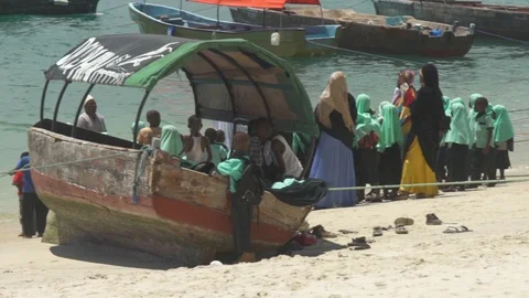 Local people standing on beach Stock Footage 85775031