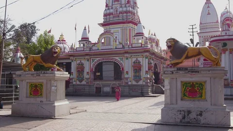 Local people visiting the temple Stock Footage 77454424