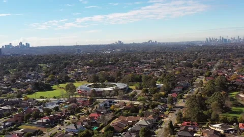 Local public school in City of Ryde council – Sydney West aerial hovering 4k. Stock Footage 159732048