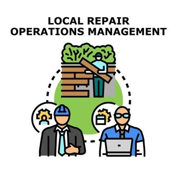 Local repair operations management vector concept Stock Illustration