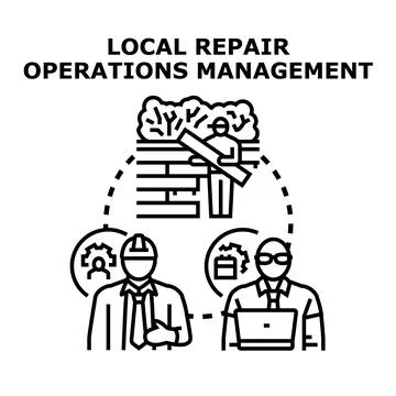 Local repair operations management vector concept Stock Illustration