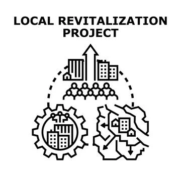 Local revitalization project planning and community development Stock Illustration
