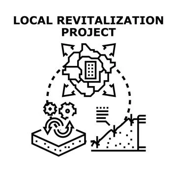 Local revitalization project planning and development process Stock Illustration