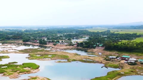 Local river faces dried up Stock Footage 346116502