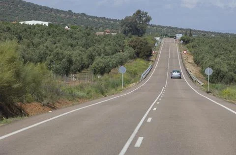Local road full of change of slopes or gradient changes Stock Photos