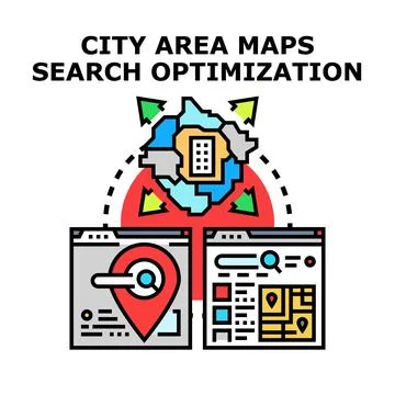 Local search maps optimizing business strategy concept Stock Illustration