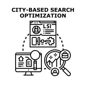 Local search optimization strategy with digital marketing Stock Illustration