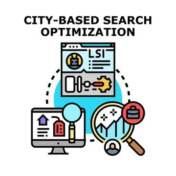 Local search optimization strategy with digital marketing Stock Illustration