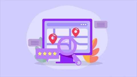 Local Search, SEO, Search engine maps animation Stock Footage 173356569