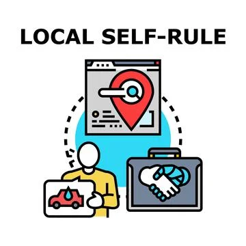 Local self rule concept with governance and business Stock Illustration