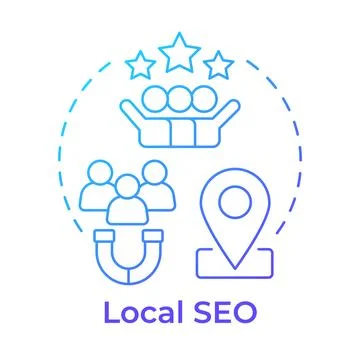 Local seo blue gradient concept icon Stock Illustration