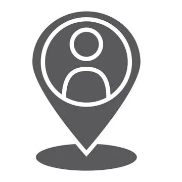 Local seo glyph icon, optimisation and location Illustrazione stock
