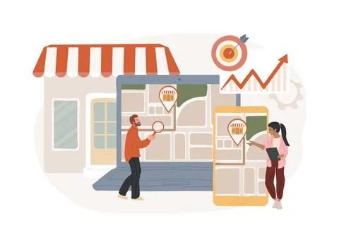 Local SEO isolated concept vector illustration. Ilustración de archivo