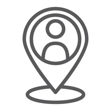 Local seo line icon, optimisation and location Stock Illustration