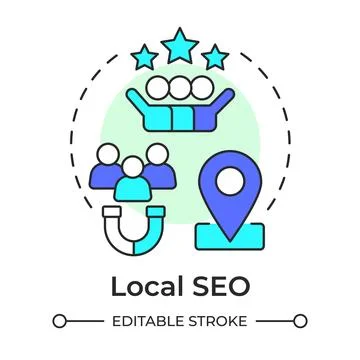Local seo multi color concept icon Stock Illustration