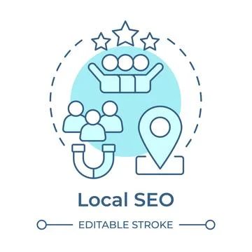 Local seo soft blue concept icon Stock Illustration