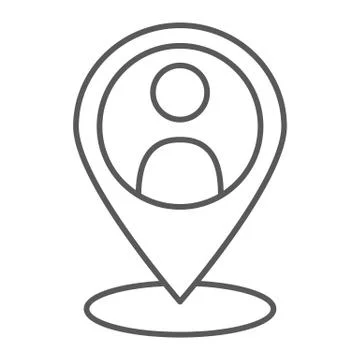 Local seo thin line icon, optimisation location 스톡 일러스트