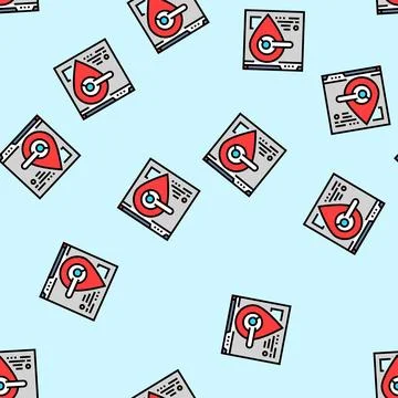 Local seo vector seamless pattern Illustrazione stock