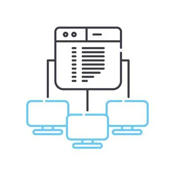 Local server line icon, outline symbol, vector illustration, concept sign 스톡 일러스트